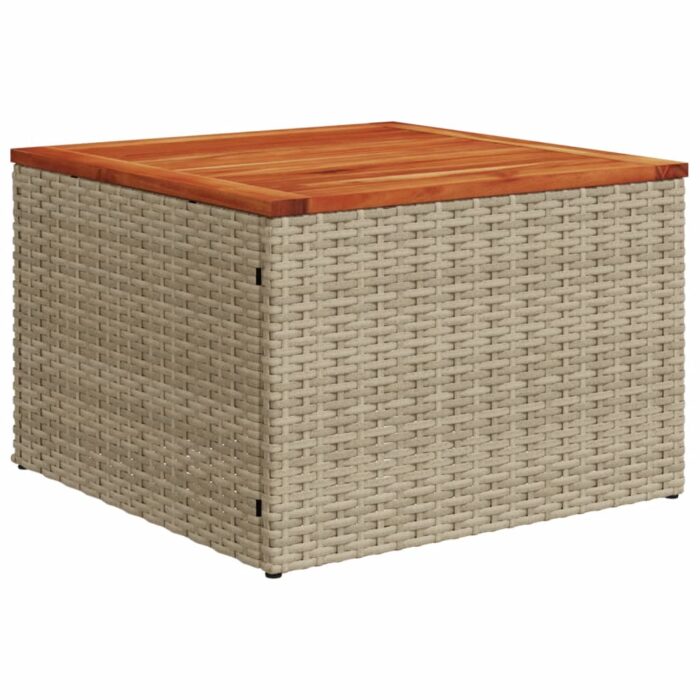 Salon de jardin avec coussins 9 pcs beige résine tressée – Image 4