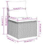 Salon de jardin avec coussins 12 pcs gris résine tressée – Image 8