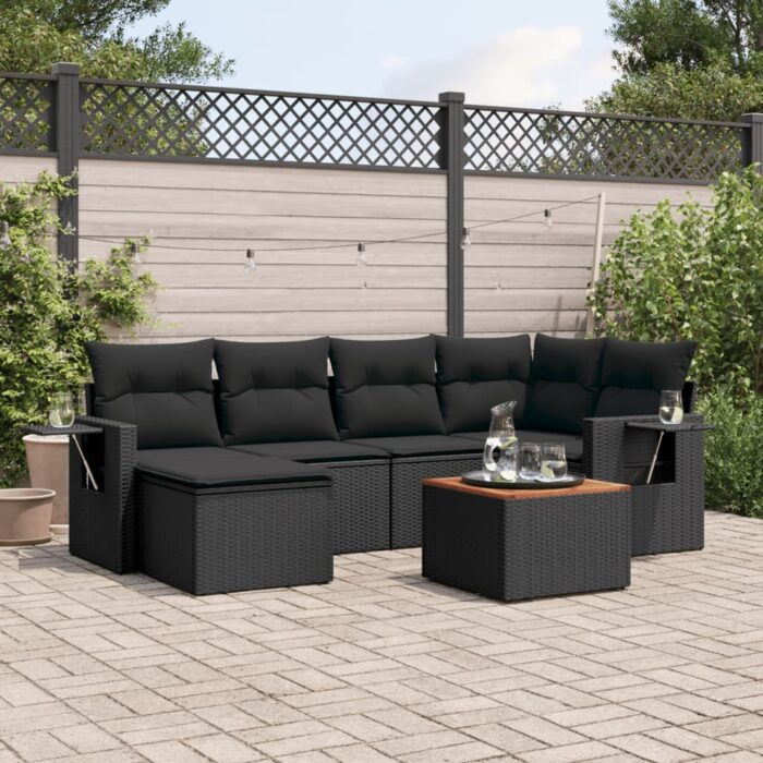 VXL8721012865259_m_en_hd_1.jpg Salon de jardin 7 pcs avec coussins noir résine tressée – Image 1