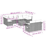 Salon de jardin 10 pcs avec coussins noir résine tressée – Image 7