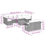 Salon de jardin avec coussins 10 pcs beige résine tressée – Image 7