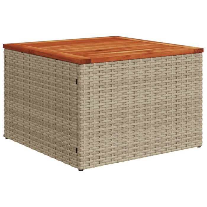 Salon de jardin avec coussins 10 pcs beige résine tressée – Image 4