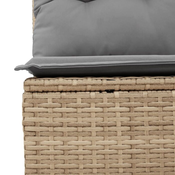 Salon de jardin avec coussins 10 pcs beige résine tressée – Image 5