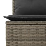 Salon de jardin avec coussins 10 pcs gris résine tressée – Image 5
