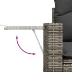 Salon de jardin avec coussins 10 pcs gris résine tressée – Image 6