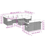 Salon de jardin avec coussins 10 pcs gris résine tressée – Image 7