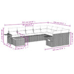 Salon de jardin avec coussins 10 pcs beige résine tressée – Image 8
