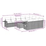 Salon de jardin 11 pcs avec coussins noir résine tressée – Image 8