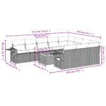 Salon de jardin 11 pcs avec coussins beige résine tressée – Image 8