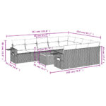 Salon de jardin 11 pcs avec coussins gris résine tressée – Image 8