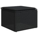 Salon de jardin 10 pcs avec coussins noir résine tressée – Image 4
