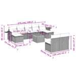 Salon de jardin 10 pcs avec coussins noir résine tressée – Image 8
