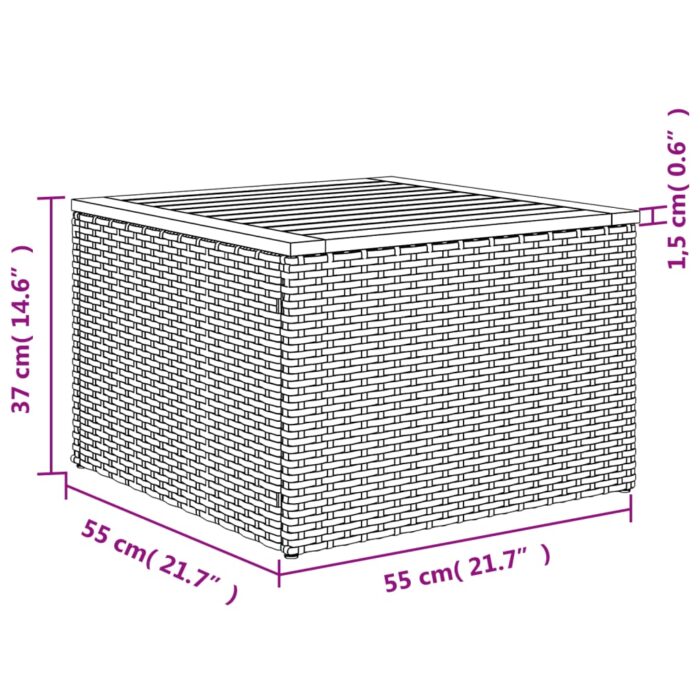 Salon de jardin avec coussins 13 pcs noir résine tressée – Image 10