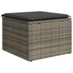 Salon de jardin avec coussins 13 pcs gris résine tressée – Image 2