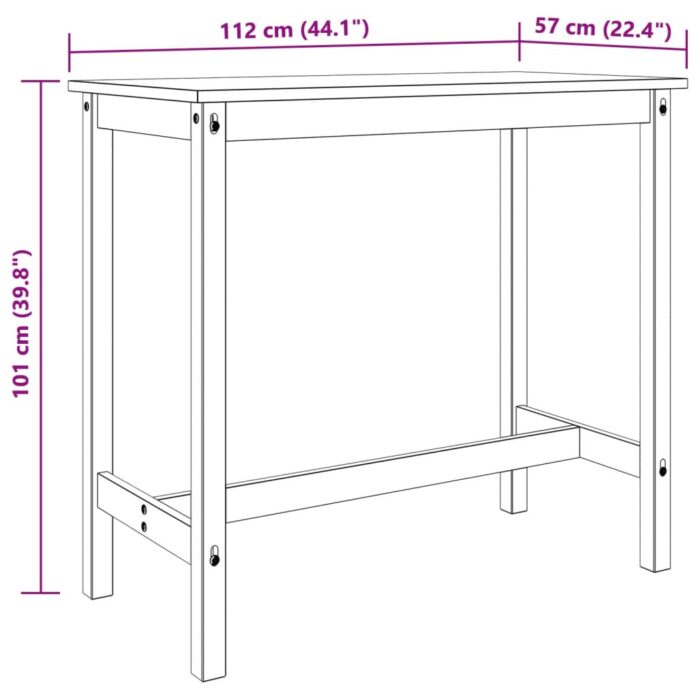 Ensemble de bar 5 pcs Bois de pin massif – Image 12