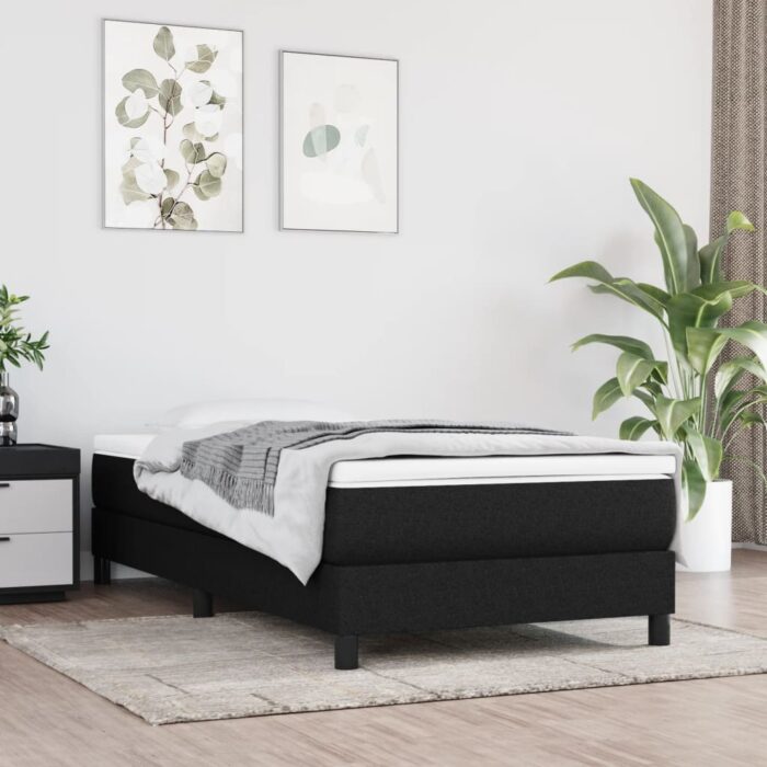 Matelas de lit à ressorts ensachés noir 120x190x20 cm Tissu – Image 1