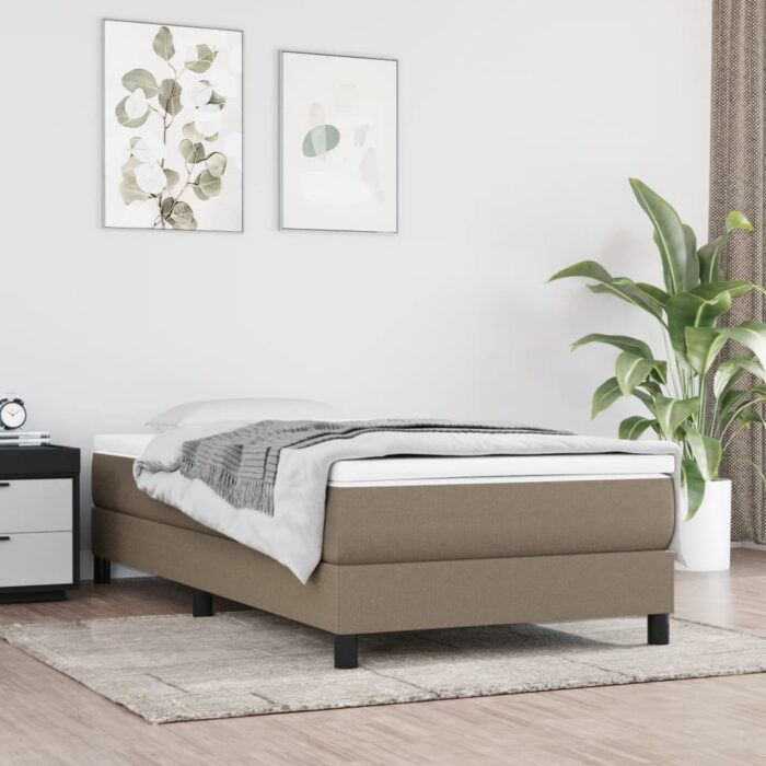 Matelas de lit à ressorts ensachés taupe 120x190x20 cm Tissu – Image 1