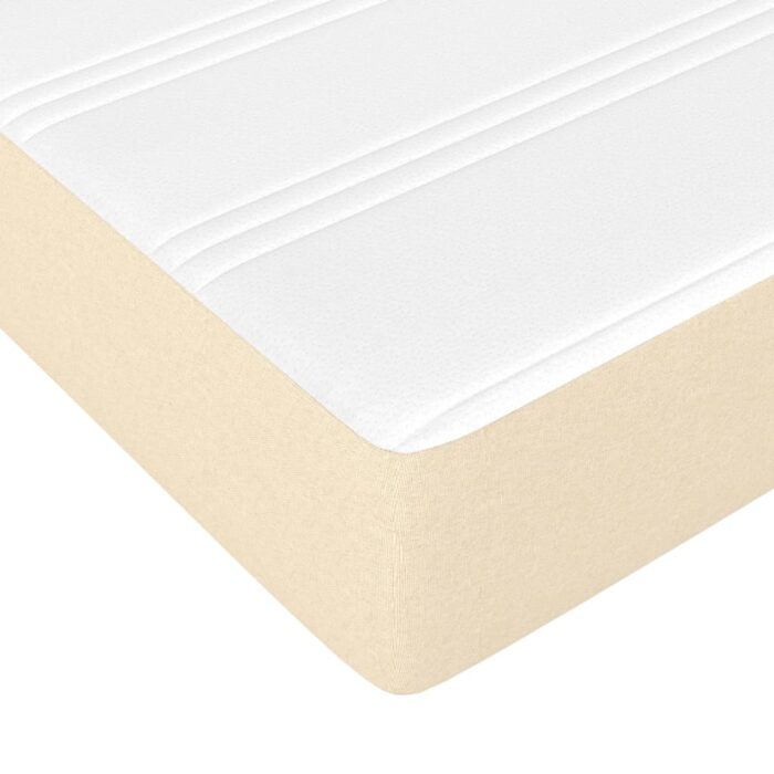 Matelas de lit à ressorts ensachés crème 120x190x20 cm Tissu – Image 3