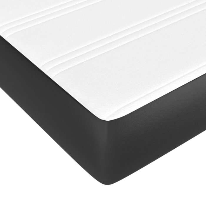 Matelas de lit à ressorts ensachés noir 120x190x20cm Similicuir – Image 3