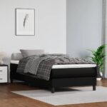 Matelas de lit à ressorts ensachés noir 120x190x20cm Similicuir