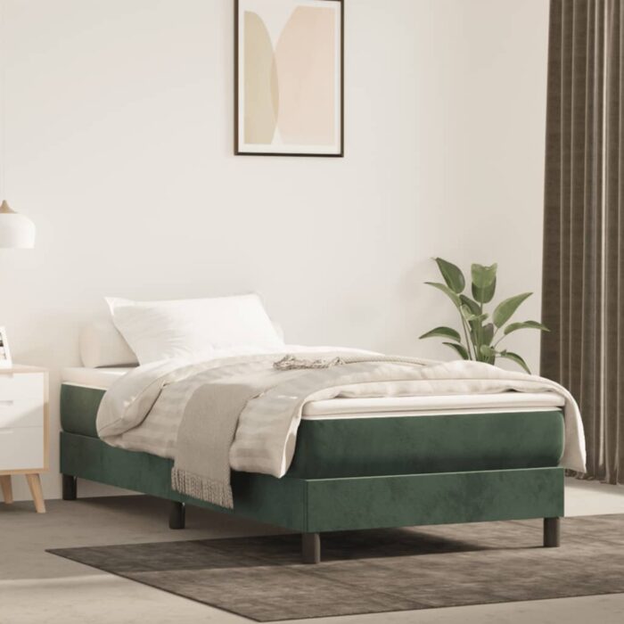 Matelas de lit à ressorts ensachés vert foncé 120x190x20 cm – Image 1