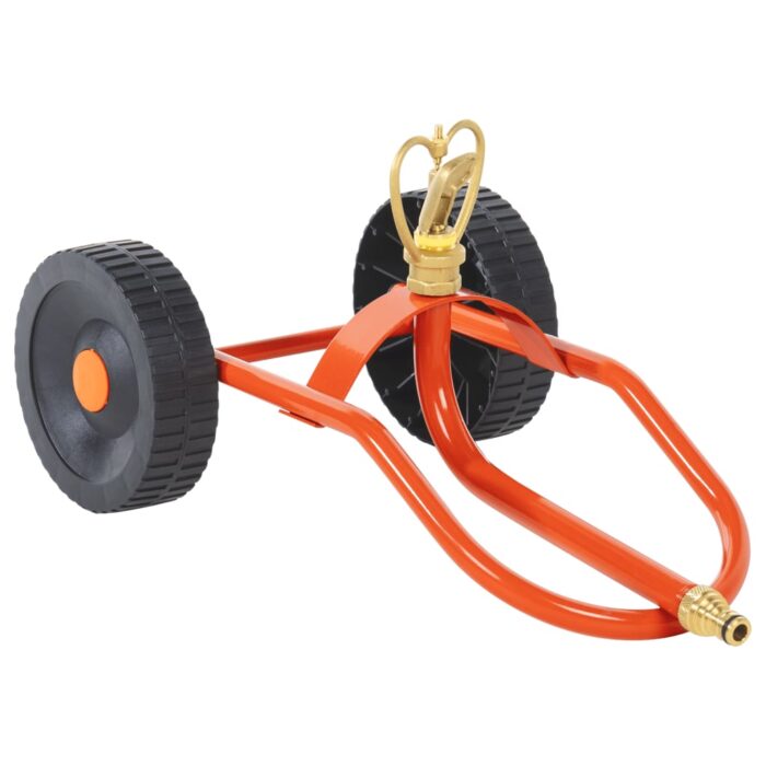 VXL8721012876941_a_en_hd_1.jpg Traîneau d’arrosage sur roues avec tête rotative en acier rouge – Image 1