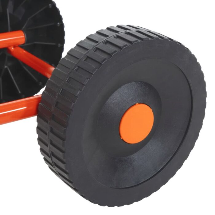 Traîneau d’arrosage sur roues avec tête rotative en acier rouge – Image 4