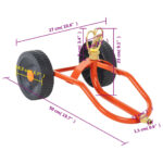 Traîneau d’arrosage sur roues avec tête rotative en acier rouge – Image 7