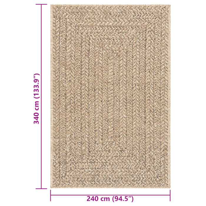 Tapis ZIZUR 240x340 cm aspect de jute intérieur et extérieur – Image 6