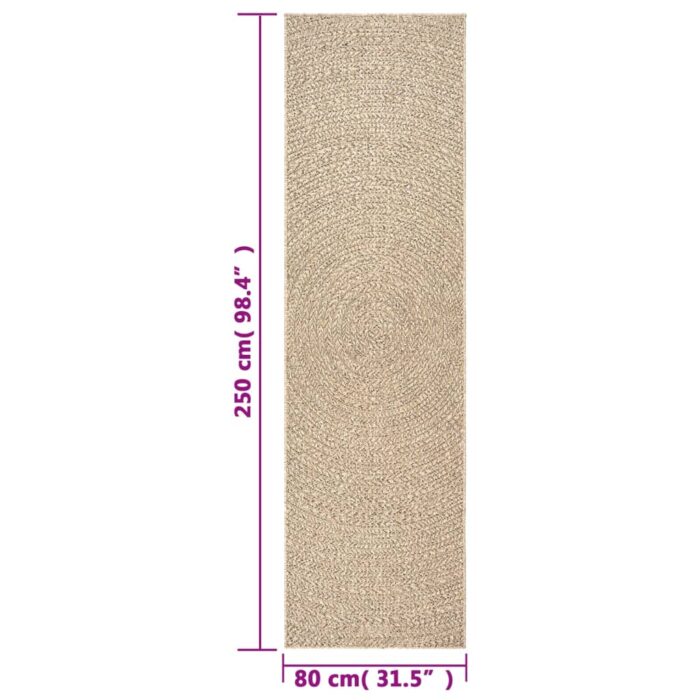 Tapis ZIZUR 80x250 cm aspect de jute intérieur et extérieur – Image 6