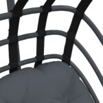 Chaise suspendue en forme d'œuf avec support anthracite acier – Image 5