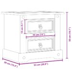 Table de chevet Corona 53x39x50 cm bois de pin massif – Image 7