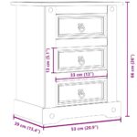 Table de chevet Corona 53x39x66 cm bois de pin massif – Image 6