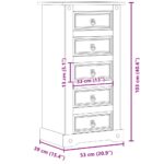 Table de chevet Corona 53x39x103 cm bois de pin massif – Image 5