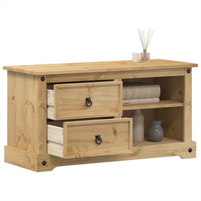 Meuble TV Corona 100x40x52 cm bois de pin massif – Image 1