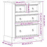 Commode Corona 80x43x91 cm bois massif de pin – Image 7