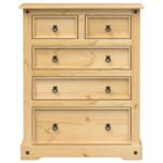 Commode Corona 92x48x114 cm bois massif de pin – Image 2