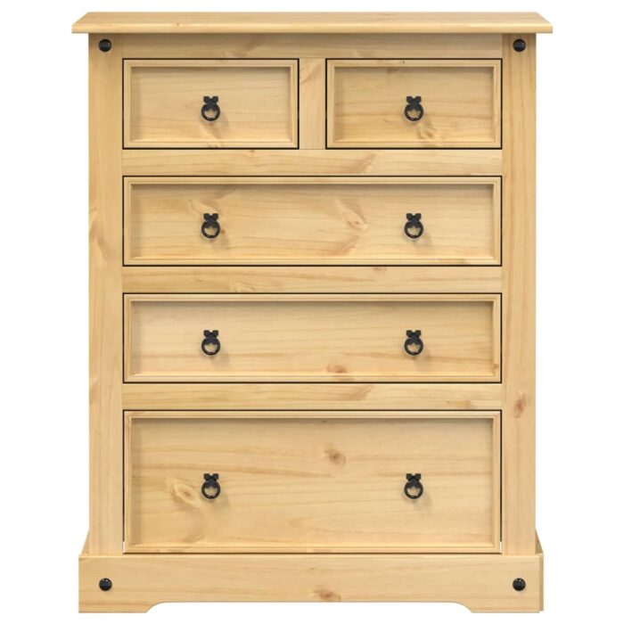 Commode Corona 92x48x114 cm bois massif de pin – Image 2