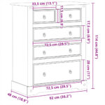Commode Corona 92x48x114 cm bois massif de pin – Image 7