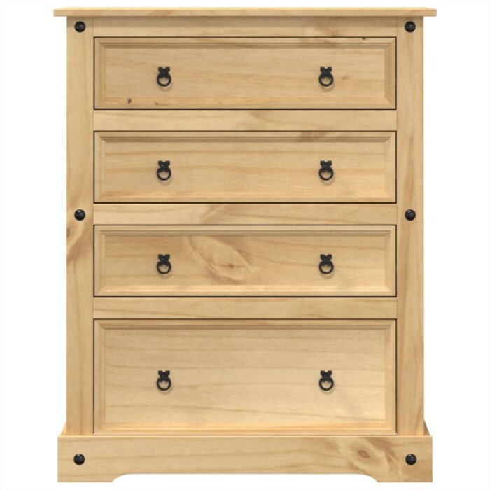 Commode Corona 92x48x120 cm bois massif de pin – Image 2