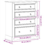 Commode Corona 92x48x120 cm bois massif de pin – Image 7