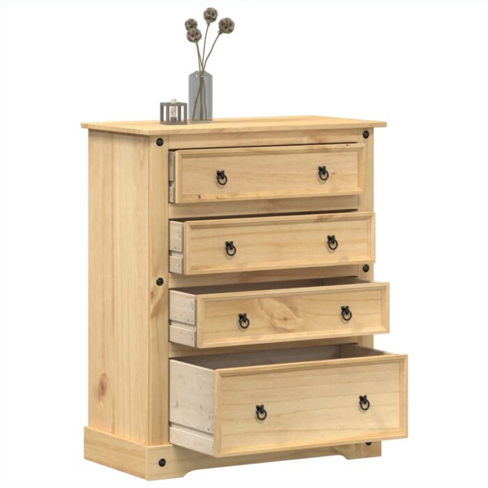 Commode Corona 92x48x120 cm bois massif de pin – Image 1