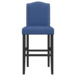 Chaises de bar lot de 2 bois massif d'hévéa et tissu – Image 3