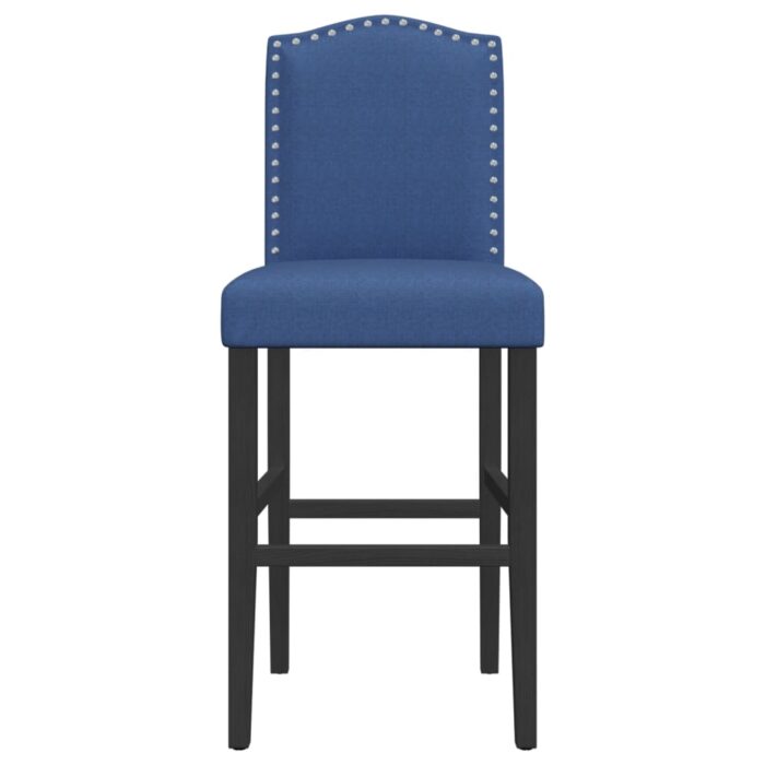 Chaises de bar lot de 2 bois massif d'hévéa et tissu – Image 3