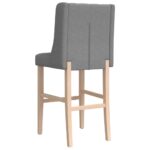 Chaises de bar lot de 2 bois massif d'hévéa et tissu – Image 5
