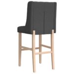 Chaises de bar lot de 2 bois massif d'hévéa et tissu – Image 5