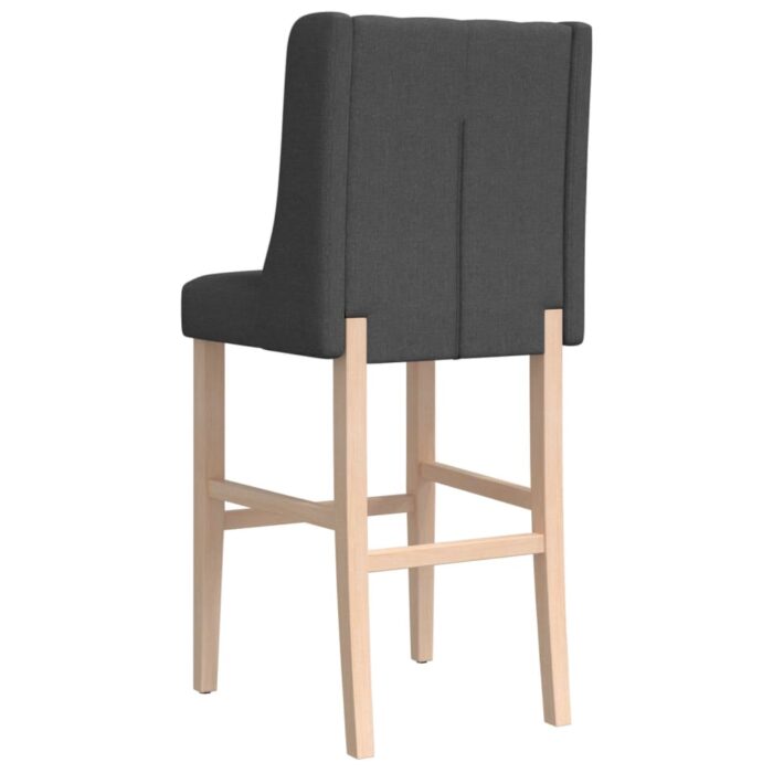 Chaises de bar lot de 2 bois massif d'hévéa et tissu – Image 5
