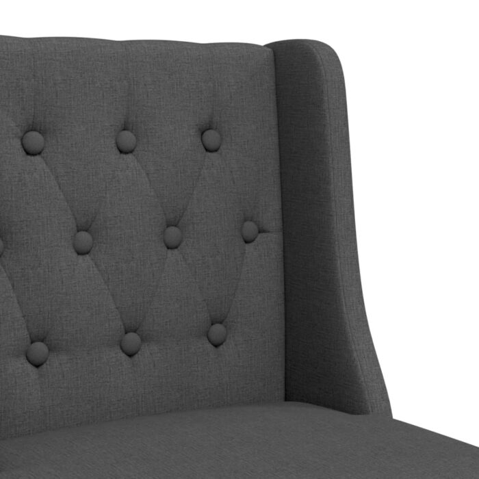 Chaises de bar lot de 2 bois massif d'hévéa et tissu – Image 6