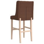 Chaises de bar lot de 2 bois massif d'hévéa et tissu – Image 5