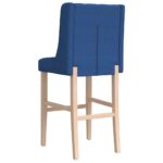 Chaises de bar lot de 2 bois massif d'hévéa et tissu – Image 5